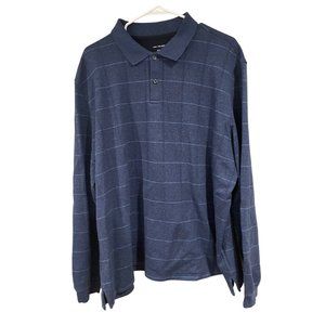 Van Heusen Blue Long Sleeve Collared Polo Golf Top Men's XXL